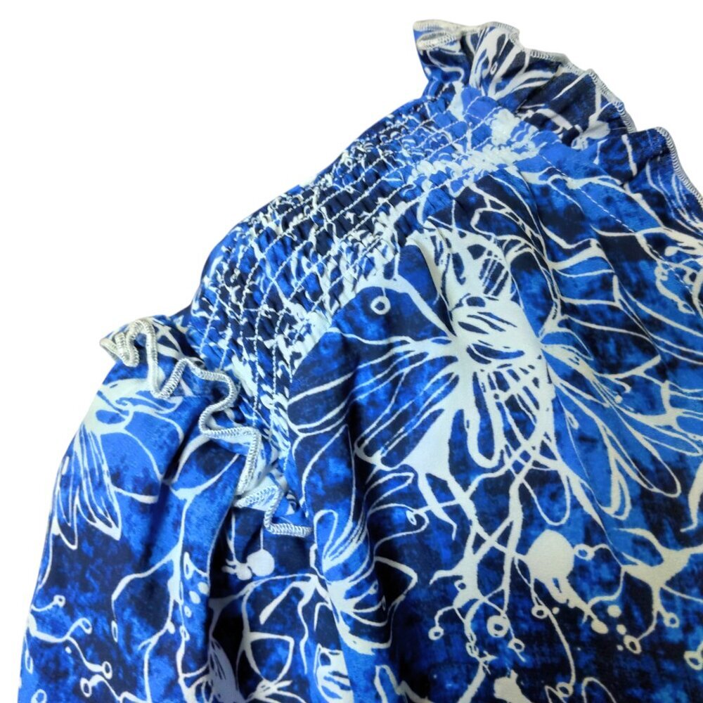 A Love Story Size 2X Floral Flutter Sleeve Ruffle Accent Pullover Blouse Top - Picture 5 of 8